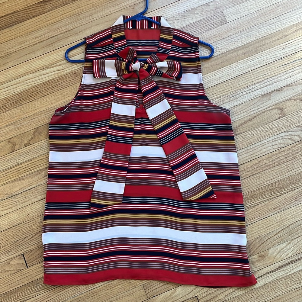 Medium Striped Loft blouse with big bow